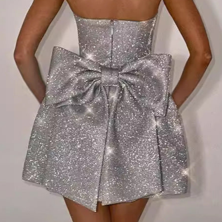 Women's Sleeveless Tube Top Skirt with High Waist A-Line Design