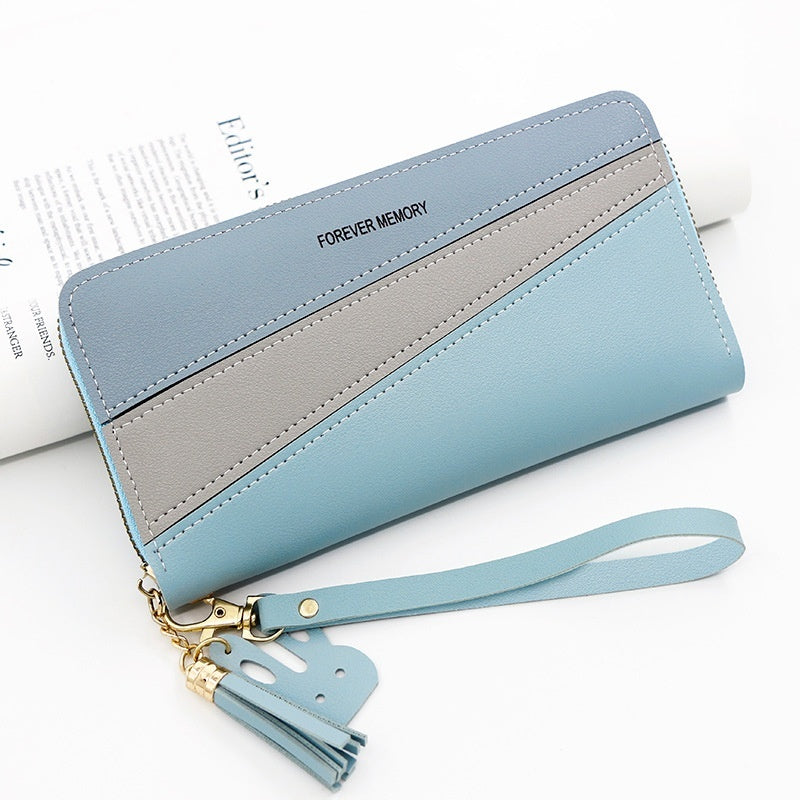 Color Matching Coin Purse - Stylish Long Handbag and Card Holder for Everyday Use
