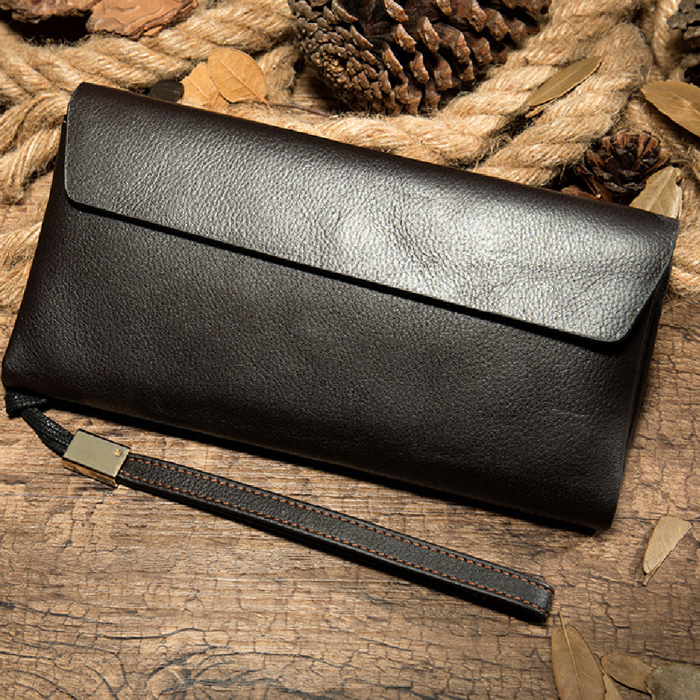 Leather Wallet Mid-length Soft Leather Wallet Top Layer Cowhide for Women