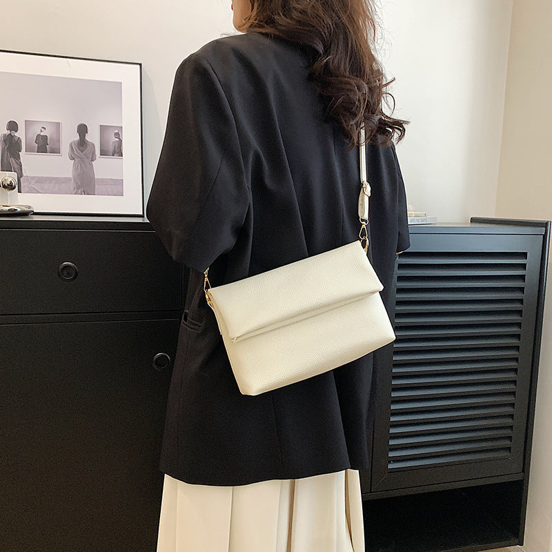 Solid Color French Stick Crossbody Bag for Underarm and Shoulder Use