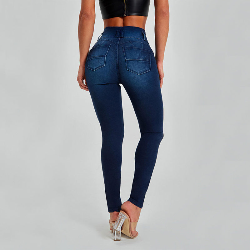 High Waist Skinny Jeans Women's Stretch Shaping Tight Trousers