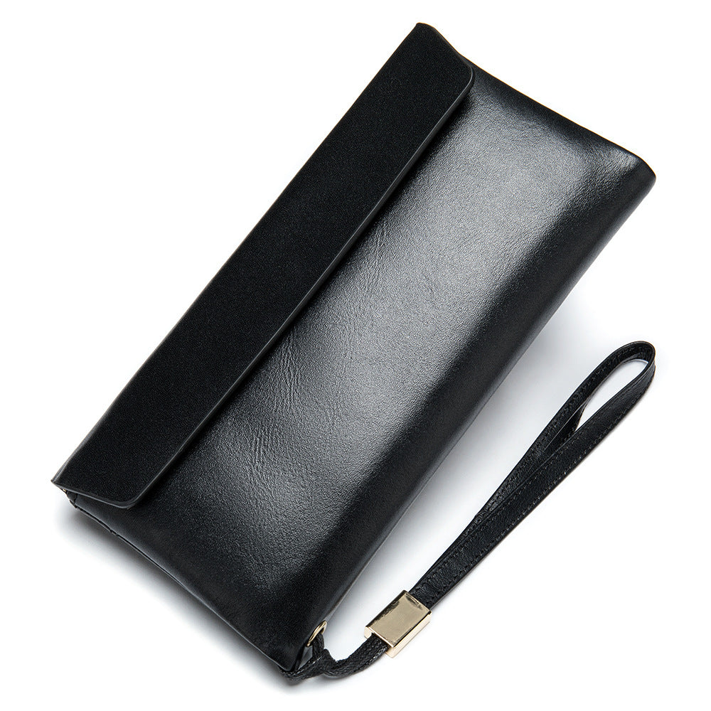 Leather Wallet Mid-length Soft Leather Wallet Top Layer Cowhide for Women