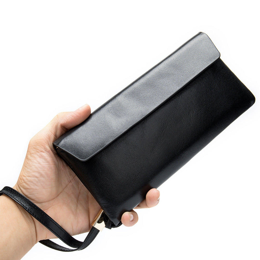 Leather Wallet Mid-length Soft Leather Wallet Top Layer Cowhide for Women