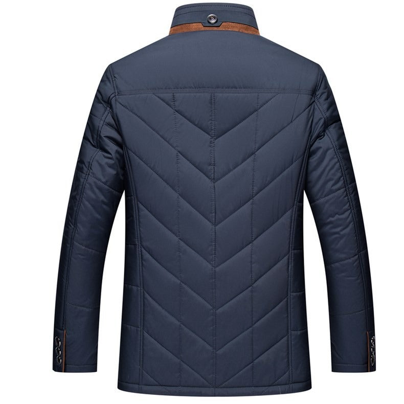 Quilted Coat for Middle-Aged Men Thick Warm Winter Cotton-Padded Jacket