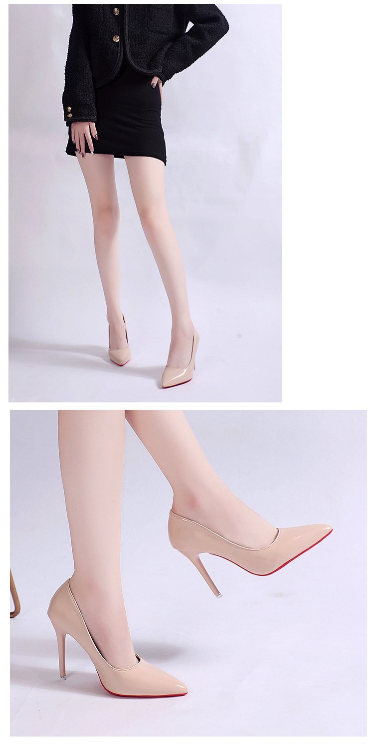 Women's Stiletto High Heels Red Bottom, Sexy Pointed Toe Super High Heel Solid Colour