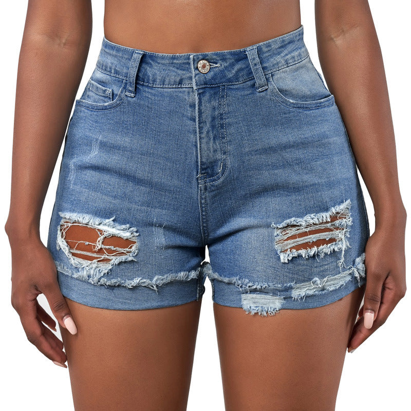 Women's Washed Frayed Shorts for Summer Casual All-Matching Style