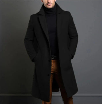 Woolen Mid-length Trench Coat for Men - Multi-color Options Available