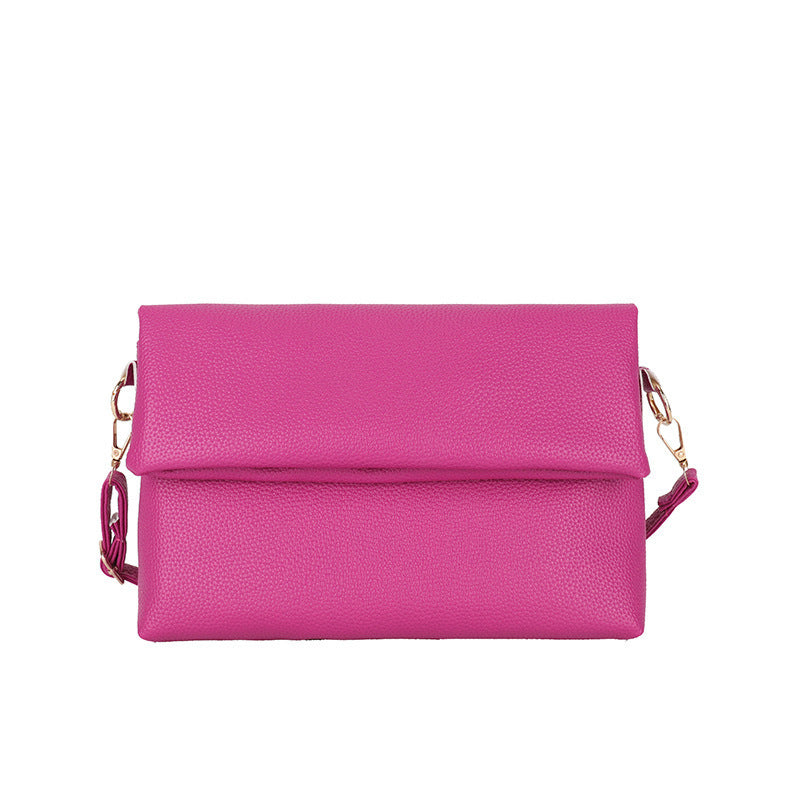 Solid Color French Stick Crossbody Bag for Underarm and Shoulder Use