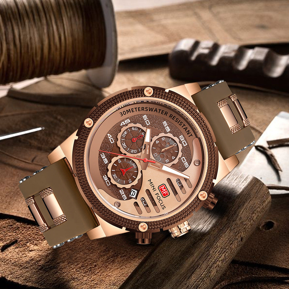 Men's Waterproof Sports Watch - Multifunctional Luminous Quartz Timepiece