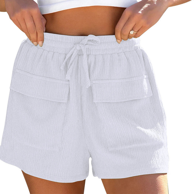 Summer Drawstring Shorts With Pockets for Women - Casual Sports Pants
