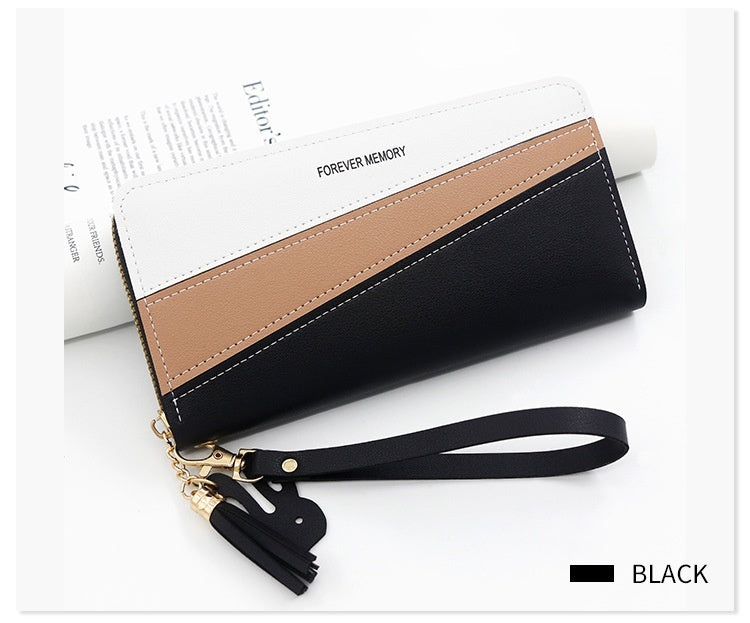 Color Matching Coin Purse - Stylish Long Handbag and Card Holder for Everyday Use