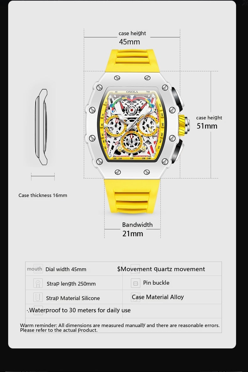 Multifunctional Waterproof Quartz Watch for Men