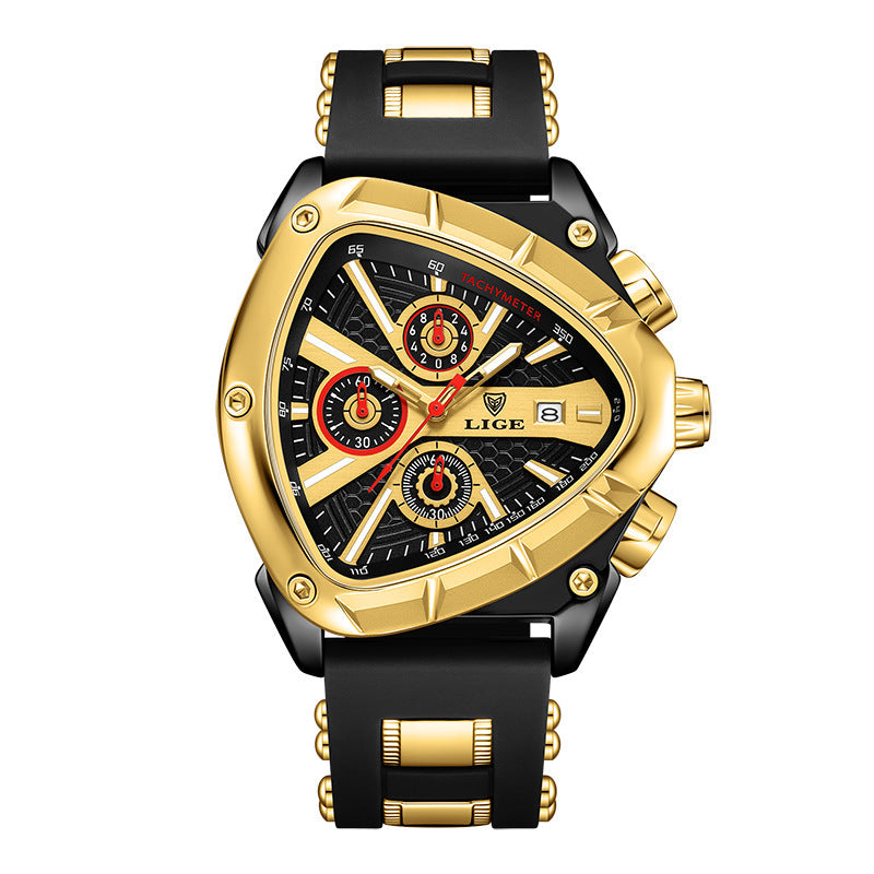 Polygon Men's Waterproof Luminous Watch with Calendar Function