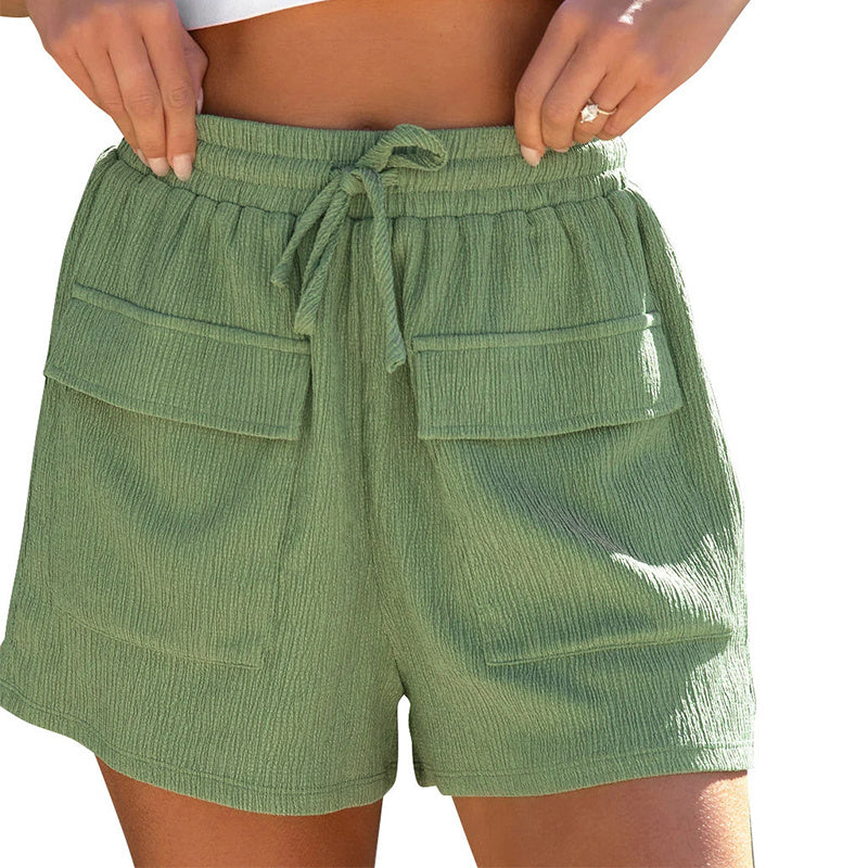 Summer Drawstring Shorts With Pockets for Women - Casual Sports Pants
