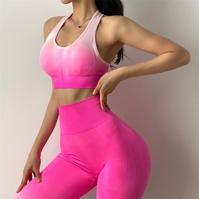 Two Piece Seamless Yoga Bodysuit for Women - Gym Polyester Outfit