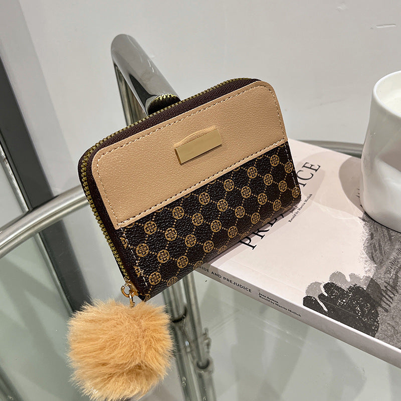 Women's Color Contrast Wallet - Short Printing Bag Wallet