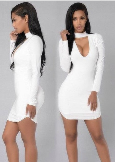 Bursting V Collar Cocktail Dress - Sexy Party Wear Dresses