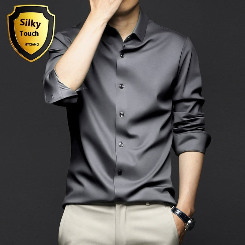 Business High-End Ice Silk Shirt - Luxury Comfort and Style