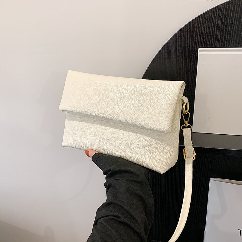 Solid Color French Stick Crossbody Bag for Underarm and Shoulder Use
