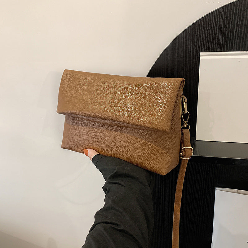 Solid Color French Stick Crossbody Bag for Underarm and Shoulder Use