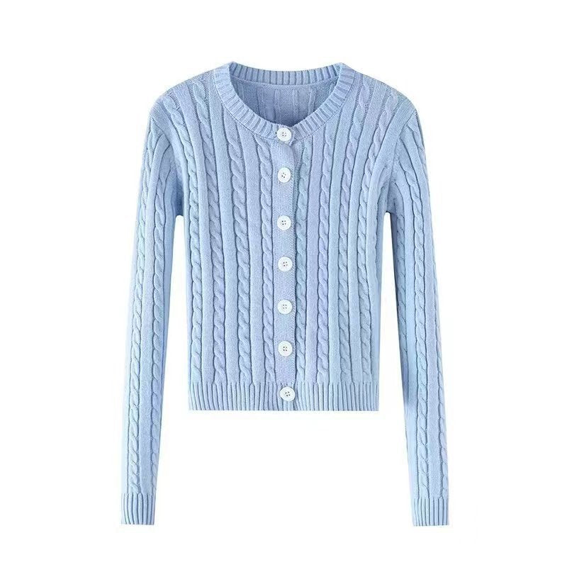 Retro Knitted Cardigan Sweater Single-breasted Casual Coat