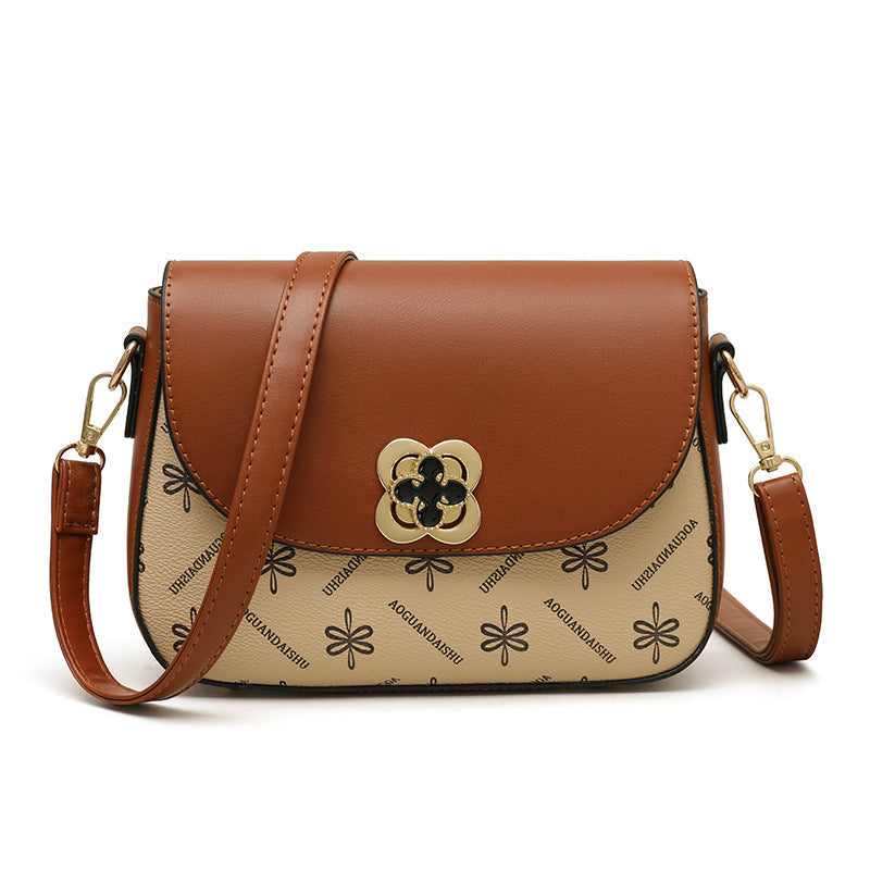 Women's Contrast Colour Bag - Small Printed Design