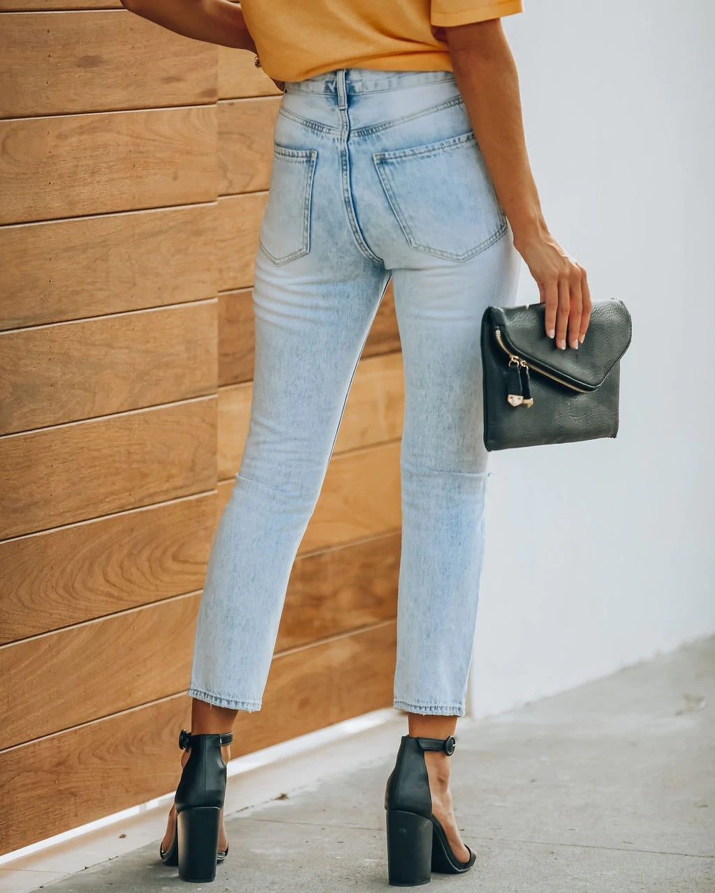 Women's Ripped Denim Pants - Retro Ankle-length Casual Style