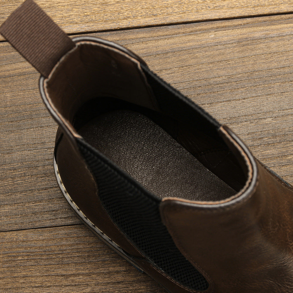Chelsea Boots for Men - Retro Sleeve Mid-top Carved Outer