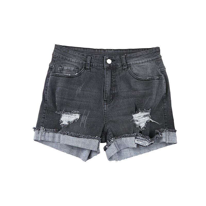 Women's Washed Frayed Shorts for Summer Casual All-Matching Style