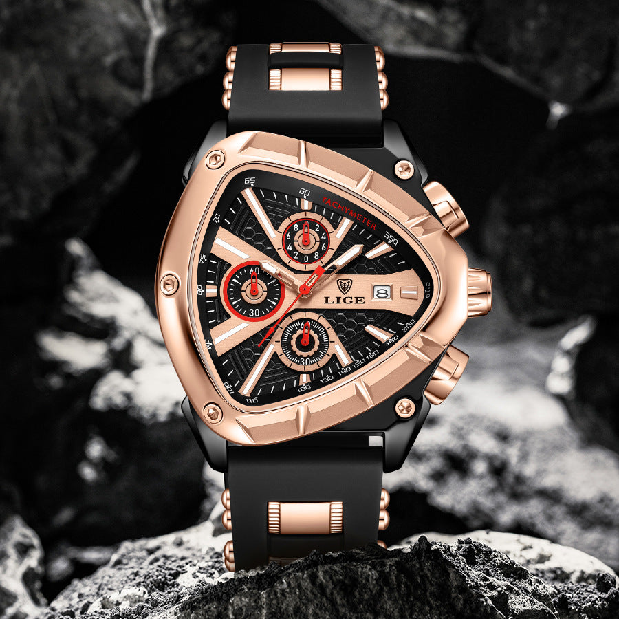 Polygon Men's Waterproof Luminous Watch with Calendar Function