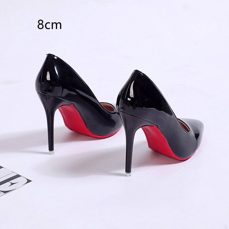 Women's Stiletto High Heels Red Bottom, Sexy Pointed Toe Super High Heel Solid Colour