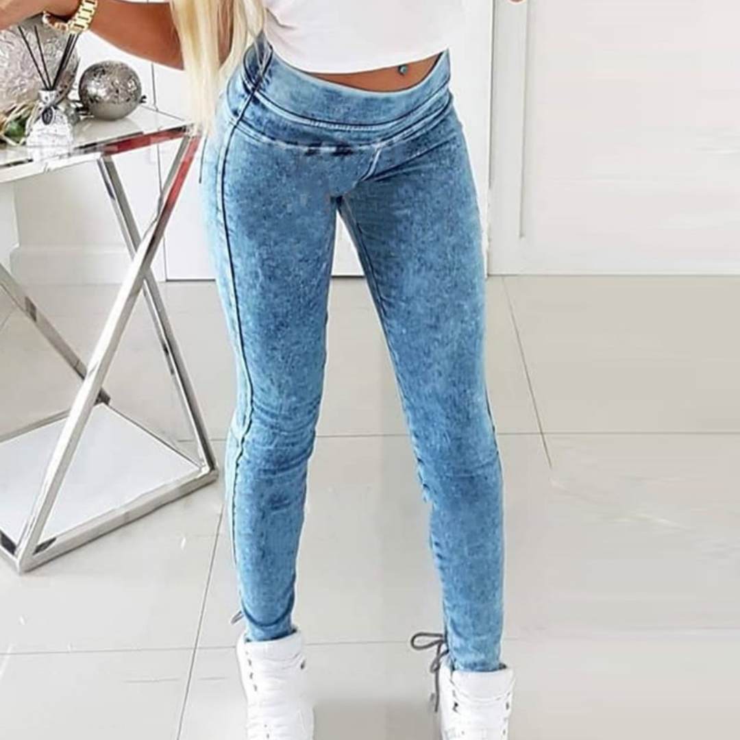 Women's High Waist Lace-up Jeans - Stretch Skinny Fit for Ultimate Style