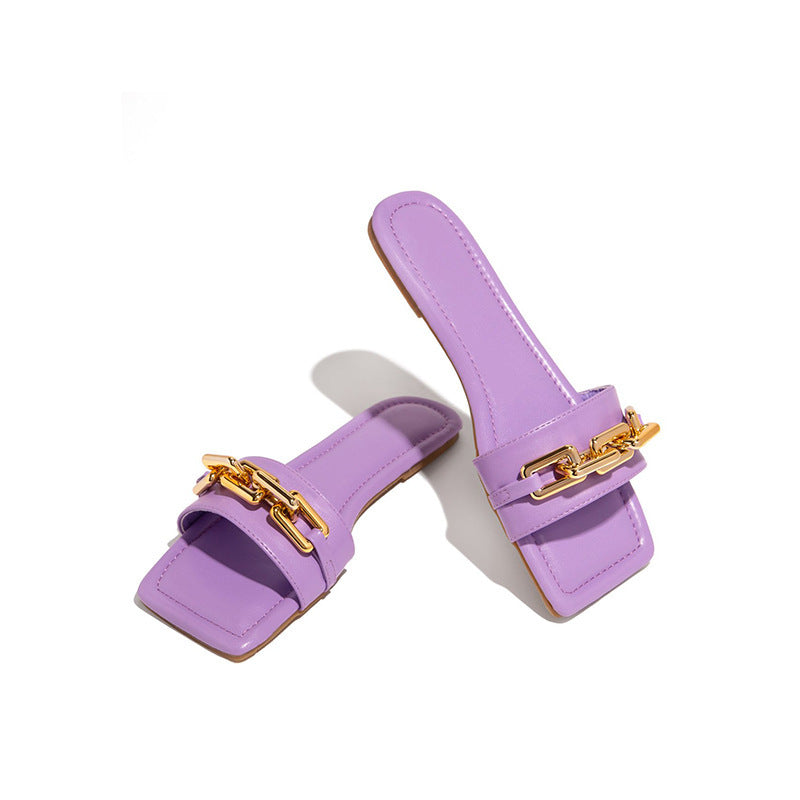 Women's Flat Chain Sandals for Comfort - Stylish Flat Shoes