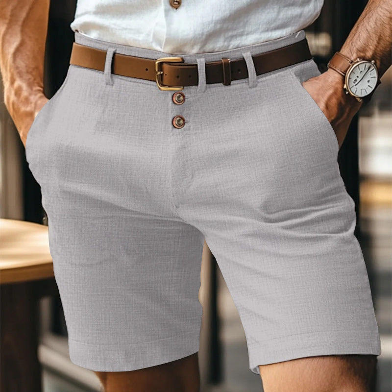 Men's Linen Summer Shirt Casual Solid Color with Buttons Daily Wear