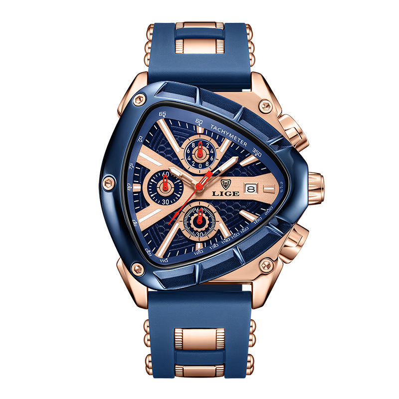 Polygon Men's Waterproof Luminous Watch with Calendar Function