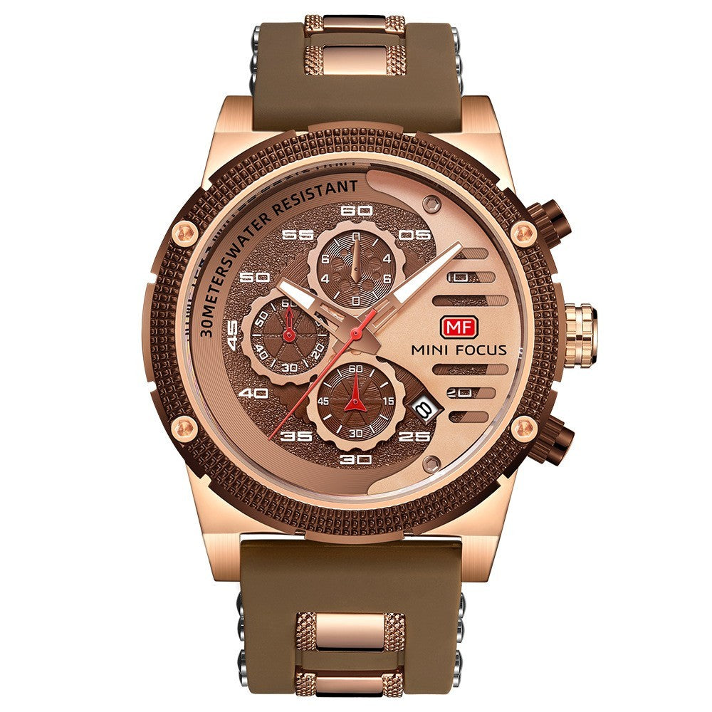Men's Waterproof Sports Watch - Multifunctional Luminous Quartz Timepiece