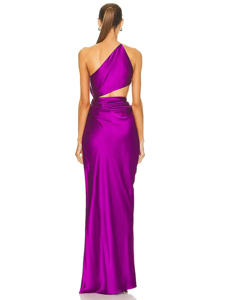 One Shoulder Hollow Dress - One Shoulder Waist Hollow Design - Store 48