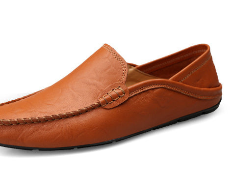 Genuine Leather Men's Shoes - Casual Cowhide British Soft Bottom Footwear