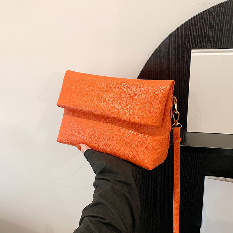 Solid Color French Stick Crossbody Bag for Underarm and Shoulder Use