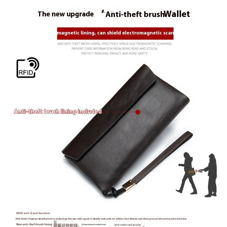 Leather Wallet Mid-length Soft Leather Wallet Top Layer Cowhide for Women