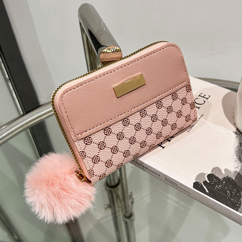 Women's Color Contrast Wallet - Short Printing Bag Wallet