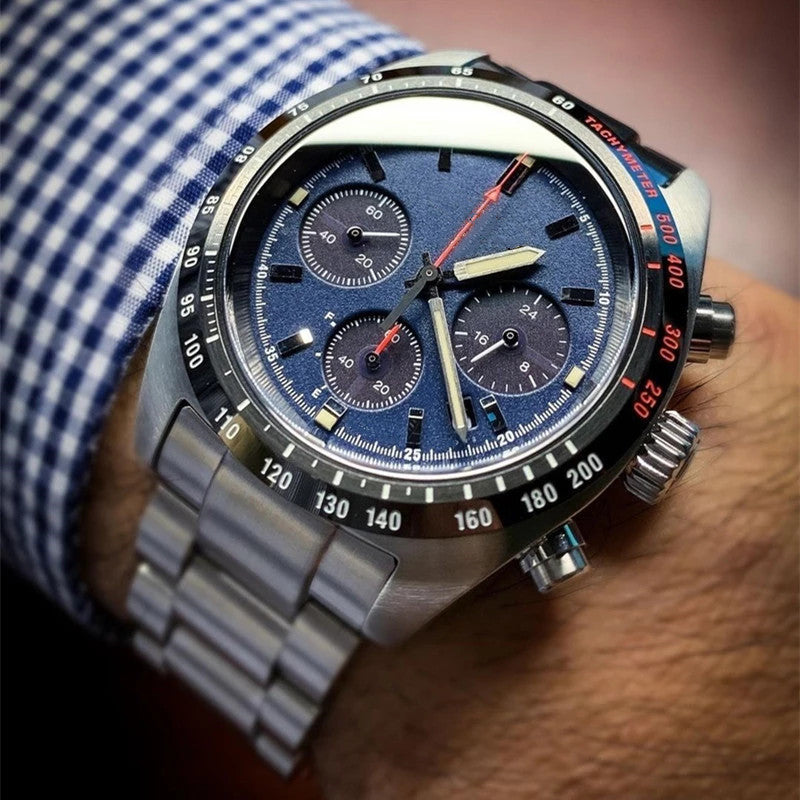 Multifunctional Six-pin Men's Steel Watch with Stylish Strap