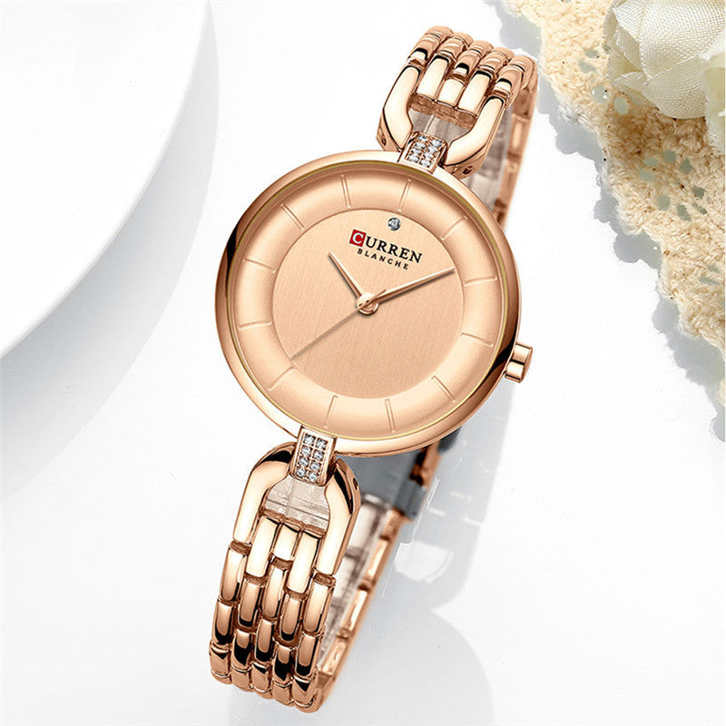 Fashion Women's Rhinestone Waterproof Quartz Watch - Rhinestone-encrusted Timepiece