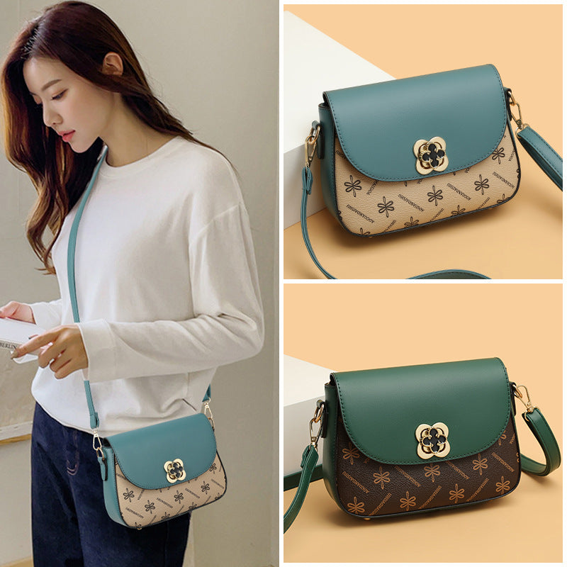 Women's Contrast Colour Bag - Small Printed Design