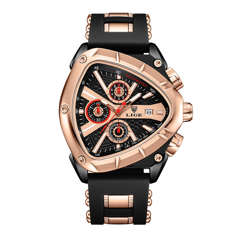 Polygon Men's Waterproof Luminous Watch with Calendar Function