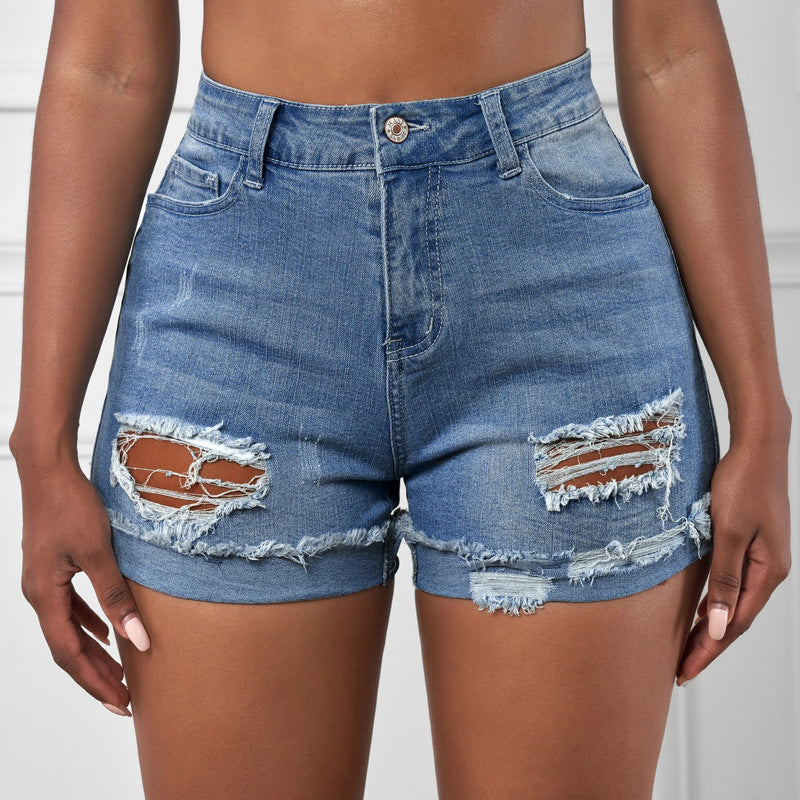Women's Washed Frayed Shorts for Summer Casual All-Matching Style