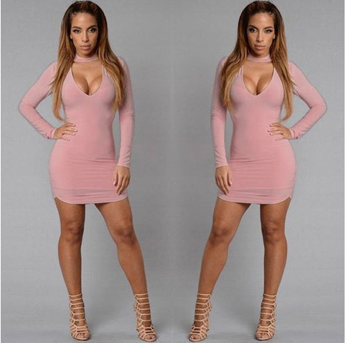 Bursting V Collar Cocktail Dress - Sexy Party Wear Dresses