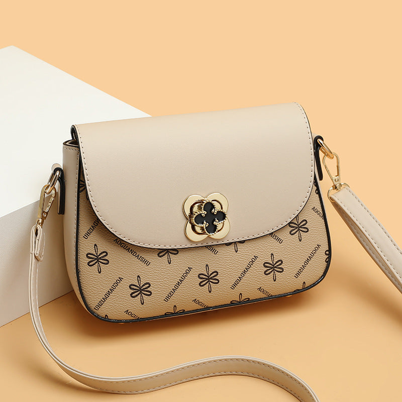 Women's Contrast Colour Bag - Small Printed Design