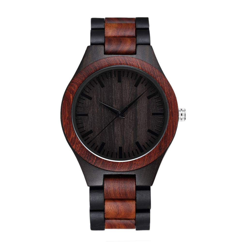 Men's and Women's Large Dial Wood Watch - Quartz Timepiece