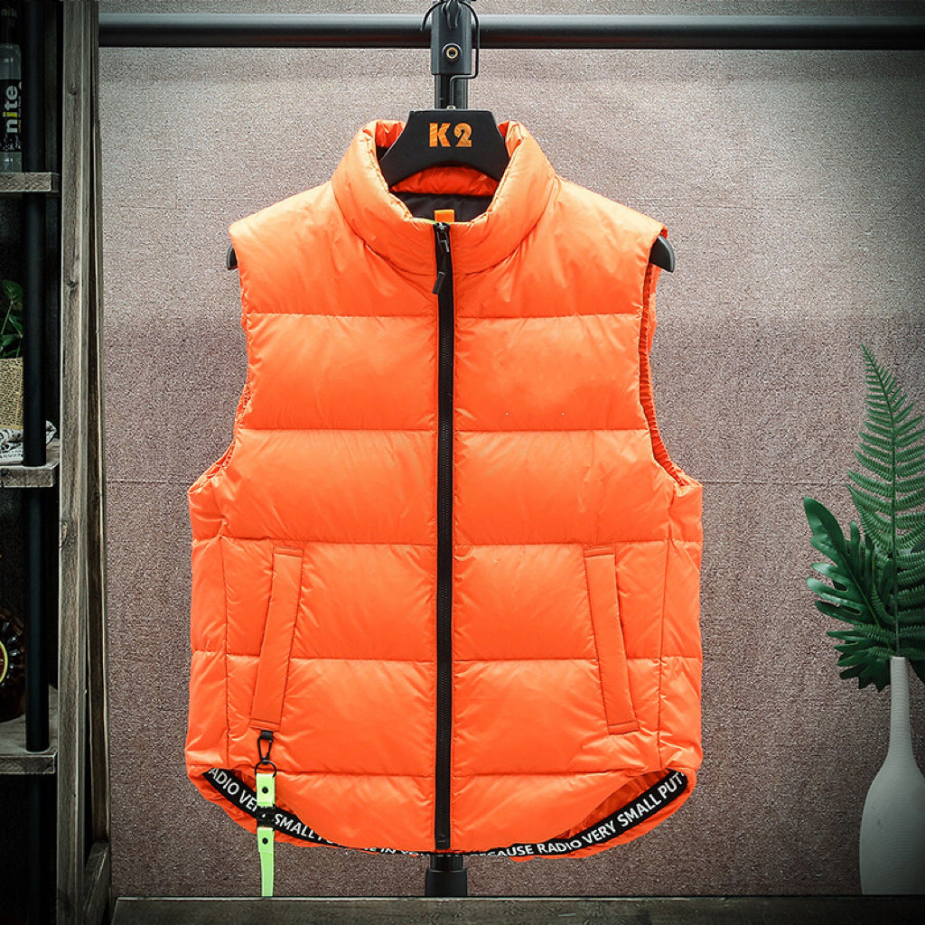 Men's Winter Down Vest - Fashion Stand-Collar Sleeveless Jacket, Solid Thickened Outerwear